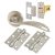 Satin Stainless Steel Latch Door Handles on Rose Pack - Swept 3 Range