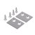 Bramah Rola Sash Window Stop Plate - 25 x 18mm - Satin Chrome