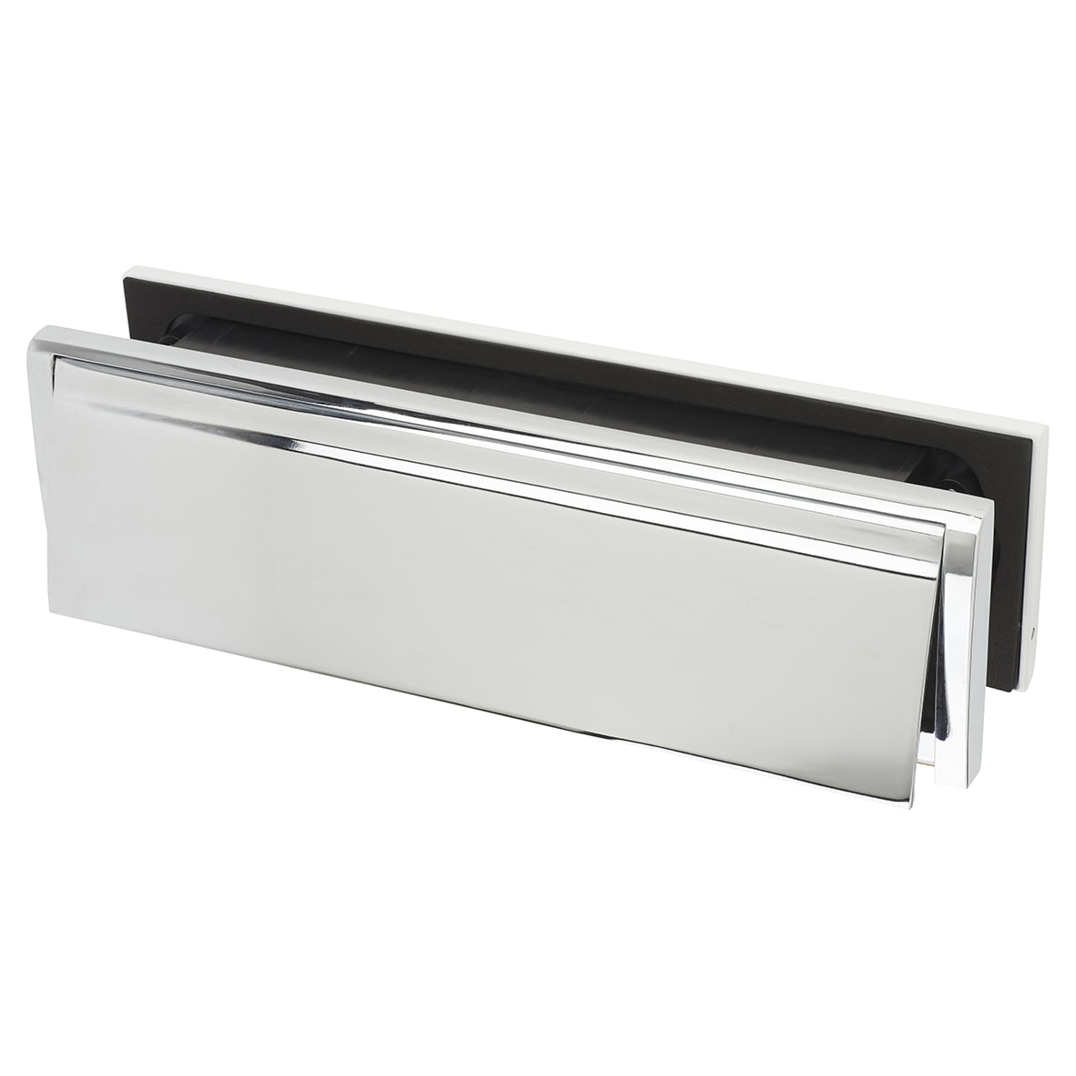 Frontier Collection Letter Plate - 311.5 x 90mm - Door Thickness 42-55mm - Pol Nickel/White