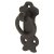 Ring Cabinet Drop Handle - 42mm Diameter on 80 x 36mm Plate - Antique Black Iron
