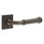 Dark Bronze Fire Rated Door Handles on Square Stepped Rose - Highgate Range