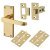 Polished Brass Budget Straight Latch Door Handles Pack - Short Plate