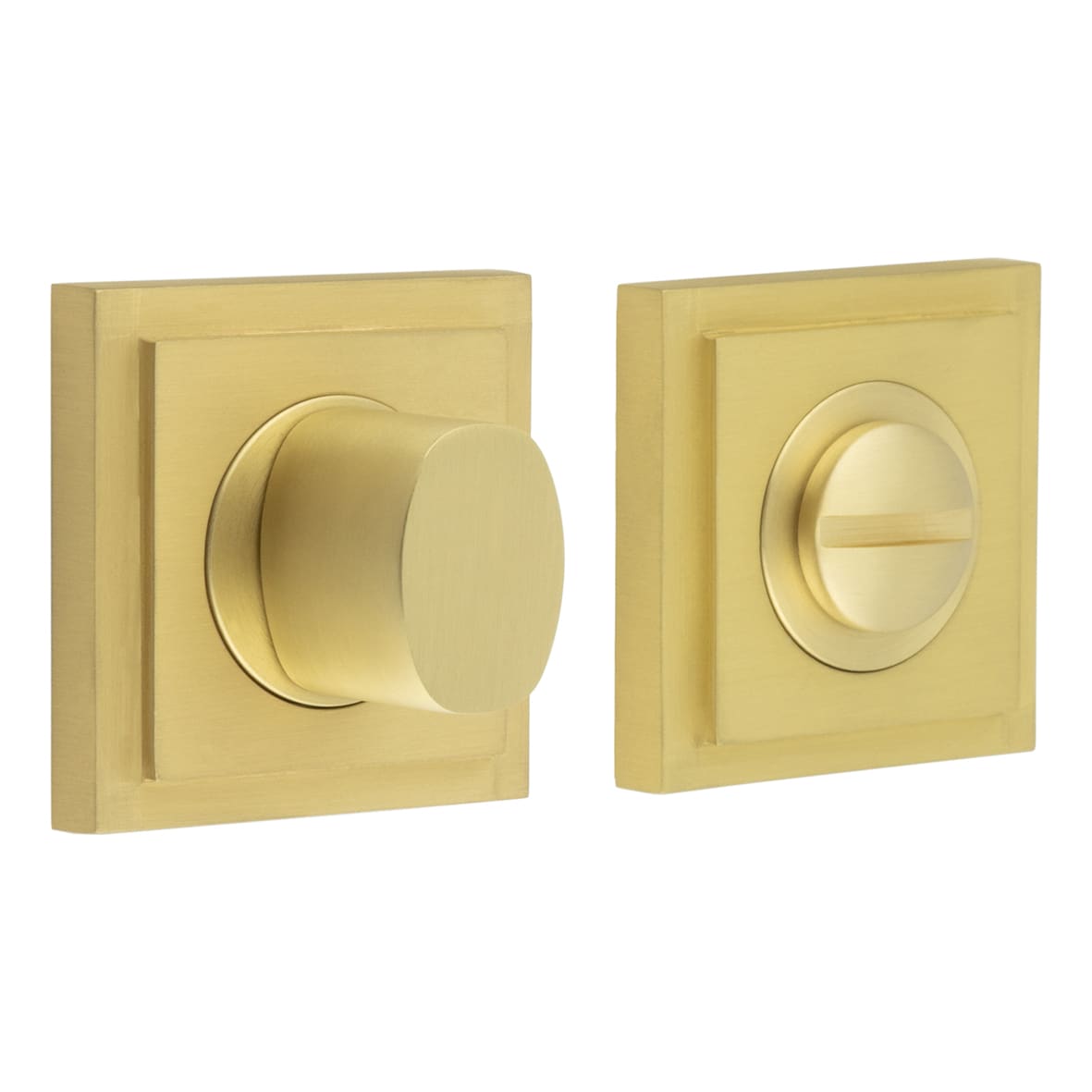 Inner 3 Turn & Release with Square Stepped Rose - 52 x 52mm - Satin Brass