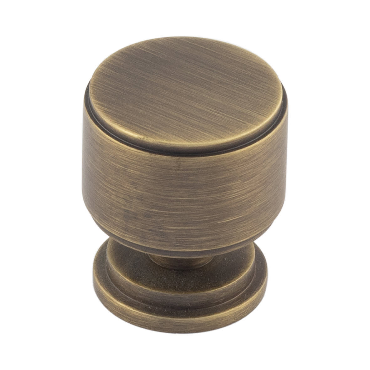 Belgrave Stepped Round Cabinet Knob - 30mm Diameter - Antique Brass