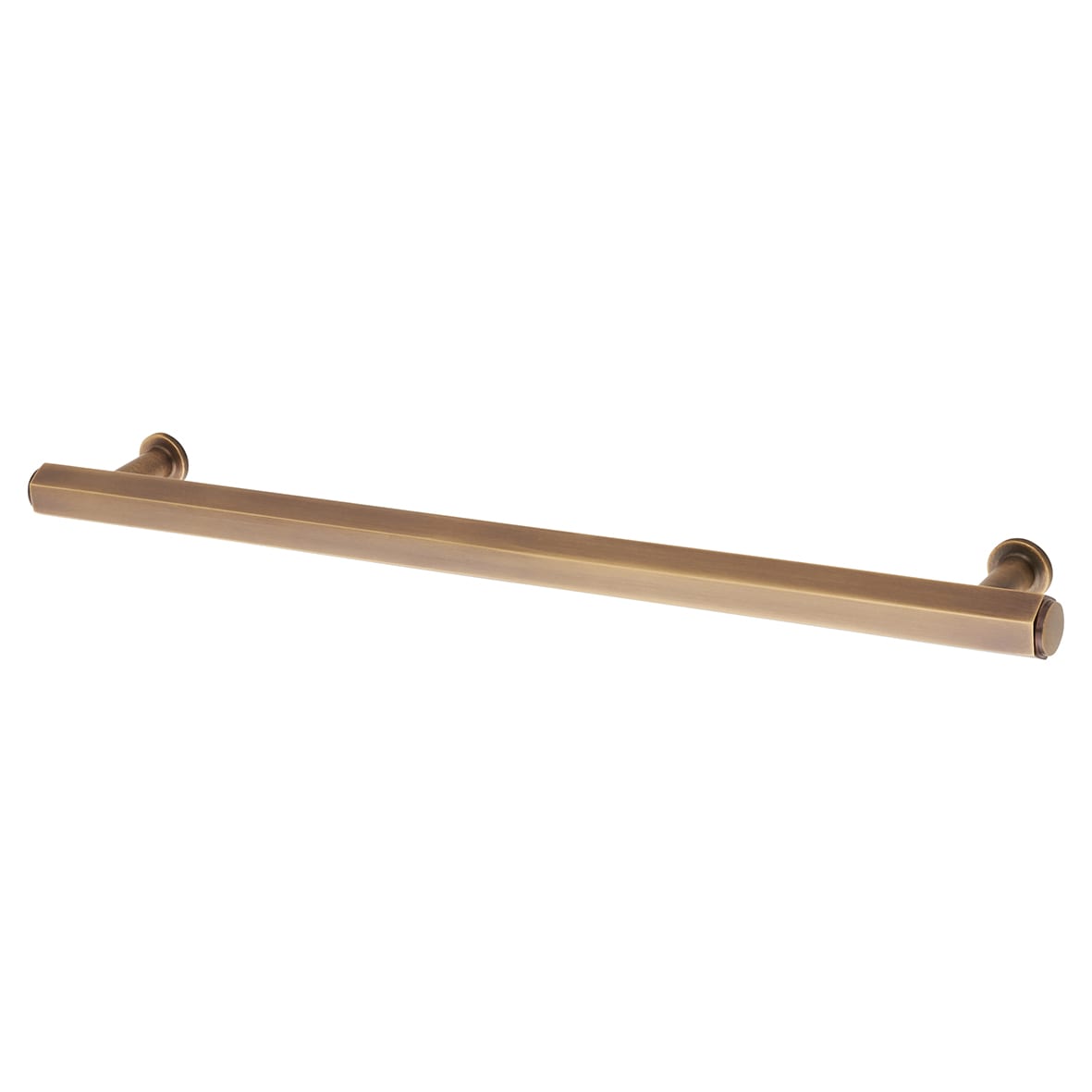 Vesper Hex 14mm T-Bar Cabinet Pull Handle - 224mm Centres - Antique Brass