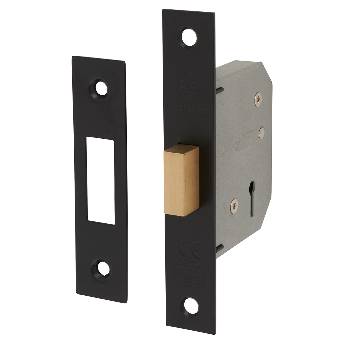 Contract 3 Lever Deadlock - 64mm Case - 44mm Backset - Matt Black