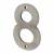 76mm Screw Fix Door Numeral - 8 - Pewter