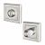 Square Bathroom Turn & Release - 52mm Diameter - Satin Chrome