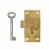1 Lever Straight Cupboard Lock - 63 x 32mm - Keyed Alike - Polished Brass