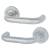 Satin Stainless Steel 19mm Return to Door Handles on Round Rose