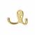 Diecast Double Coat Hook - 70 x 20mm - Polished Brass - Pack of 10