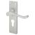 Satin Chrome Victorian Scroll Euro Lock Door Handles - 155 x 42mm