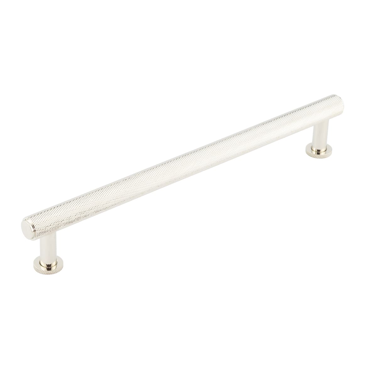 Piccadilly 15mm Knurled T-Bar Cabinet Pull Handle - 224mm c/c - Polished Nickel