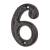 76mm Screw Fix Door Numeral - 6 / 9 - Metalized Antique Black Iron