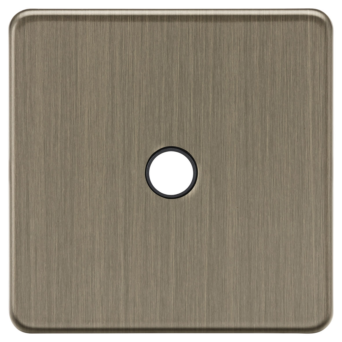 20A Screwless Flat Plate Flex Outlet Plate - Antique Brass