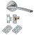 Satin Chrome Latch Door Handles on Rose Pack - Rimini Range