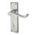 Satin Chrome Budget Scroll Keyhole Lock Door Handles - Mia Range - 153 x 42mm
