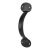Bean Bow Cabinet Pull Handle - 120mm Centres - Antique Black Iron