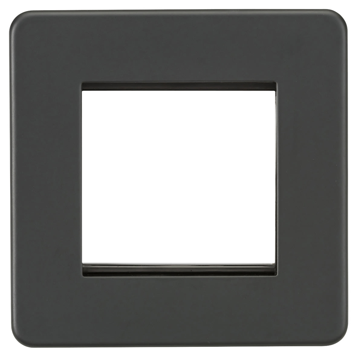 1 Gang 2 Module Euro Screwless Faceplate - Anthracite