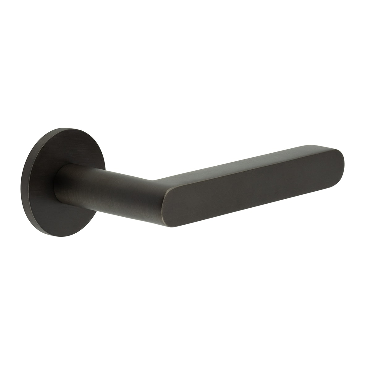Dark Bronze Unsprung Fire Rated Door Handles on Round Rose - CR-101 Range