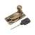 Narrow Keep Locking Hook Claw Sash Window Fastener with Knob - 63 x 20mm - Antique Brass