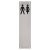 Finger Plate - Unisex Toilet Door Sign - 300 x 75mm - Polished Stainless Steel