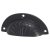 Shell Cabinet Cup Handle - 84mm Centres - Black Iron