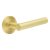 Satin Brass Fire Rated Door Handles on Round Reeded Rose - Richmond Range