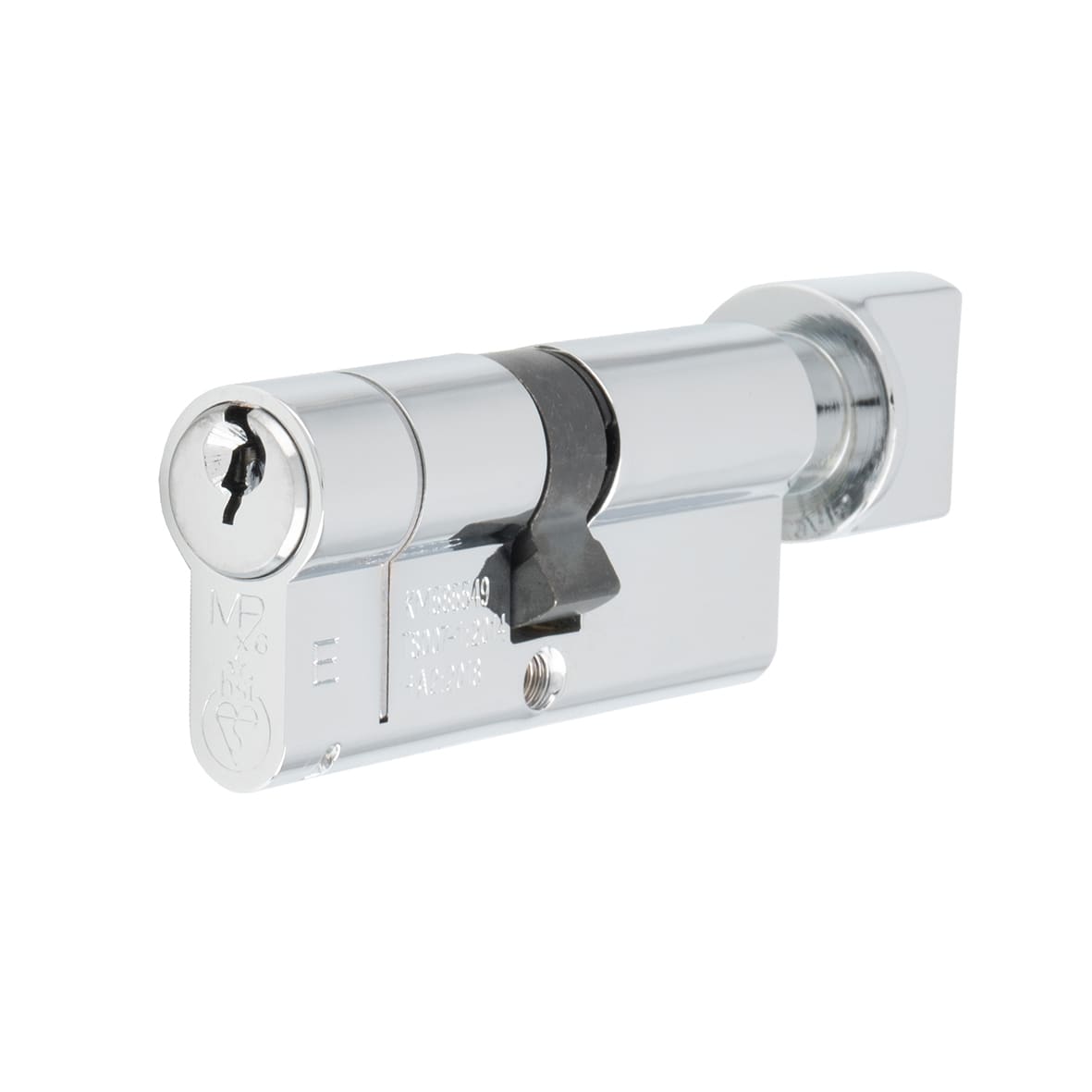 1 Star 6 Pin 70mm Euro Thumbturn Cylinder - 35 + 35mm - Polished Chrome - Keyed to Differ