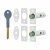 8002 Door Security Bolt - White - Pack of 2 with 1 Key