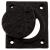 Covered Square Escutcheon - 67 x 58mm - Round - Antique Black Iron