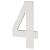 100mm Concealed Screw Fix Door Numeral - 4 - Polished Stainless Steel