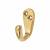 Solid Brass Single Coat Hook - 43 x 17mm - Polished Brass
