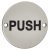 Push Door Sign - 75mm Diameter - Polished Stainless Steel