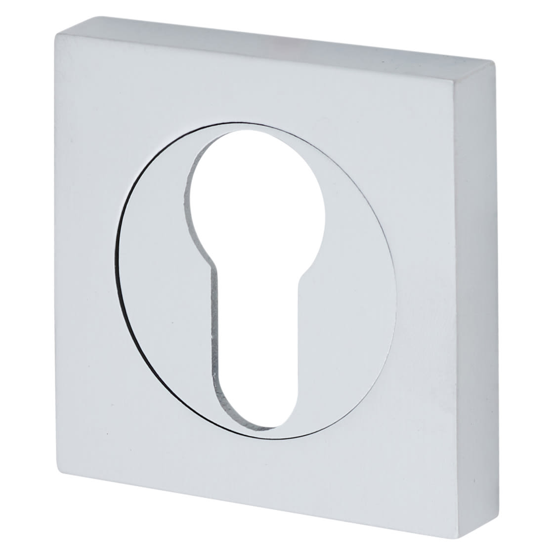 Brass Square Escutcheon - 50 x 50mm - Euro - Satin Chrome