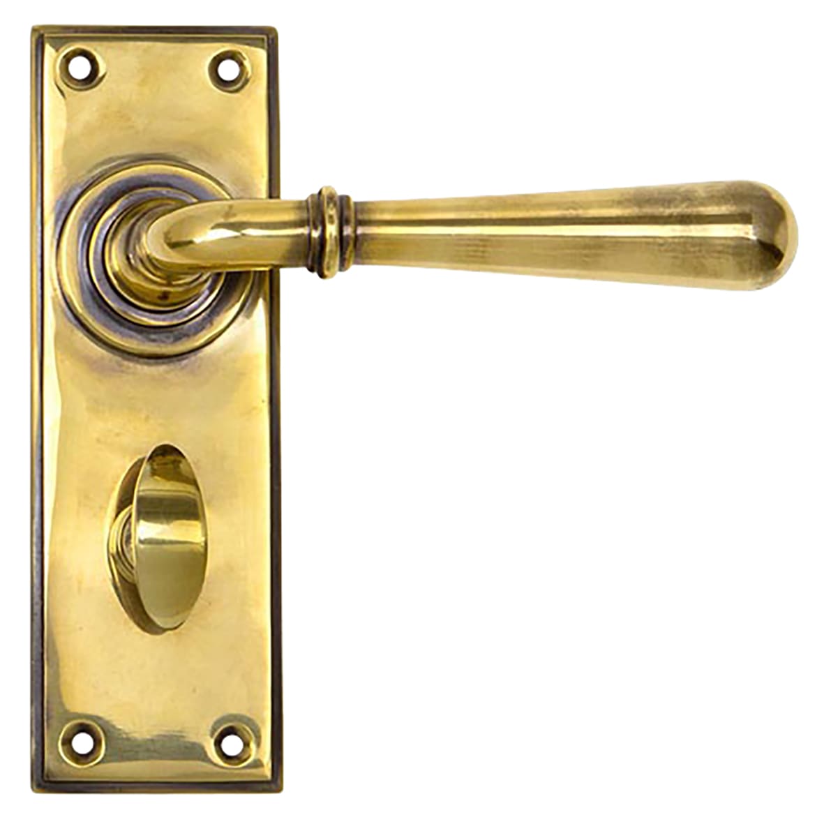 Aged Brass Bathroom Door Handles - Newbury Range - 152 x 50mm