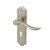 Marcus Satin Nickel Scroll Keyhole Lock Door Handles - Sandown Range - 180 x 48mm