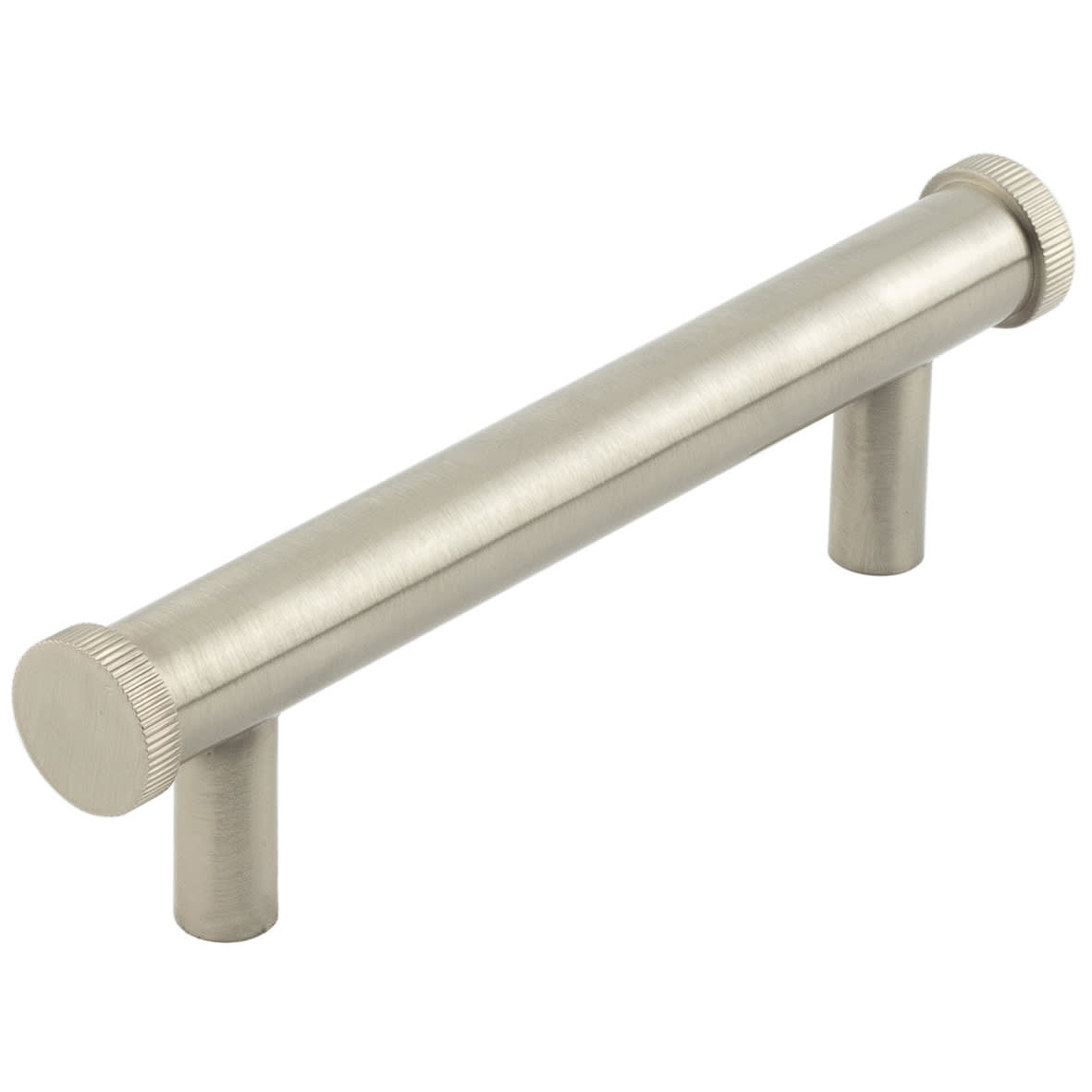 Thaxted 15mm Knurled T-Bar Cabinet Pull Handle - 96mm c/c - Satin Nickel