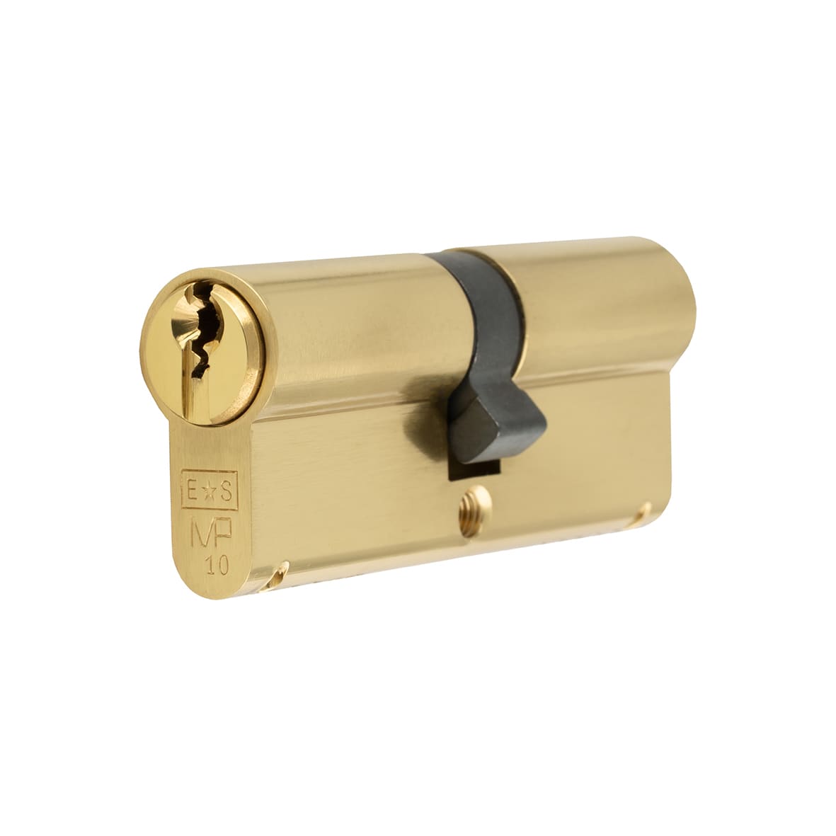10 Pin 80mm Euro Double Cylinder - 40 + 40mm - Polished Brass - Keyed Alike