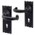 Antique Black Windsor Tudor Keyhole Lock Door Handles - 152 x 55mm