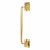 Traditional Polished Brass Heavy Cast Offset Door Pull Handle - Screw Fix - 250mm Centres