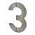 76mm Screw Fix Door Numeral - 3 - Pewter