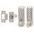 Digital Push Button Code Lock and Latch with Key Override - Brushed Steel
