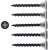 Collated Coarse Thread Drywall Screws - 3.5 x 38mm - Black Phosphate - Pack of 1000