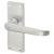 Satin Chrome Victorian Straight Latch Door Handles - Short Plate - 118 x 42mm