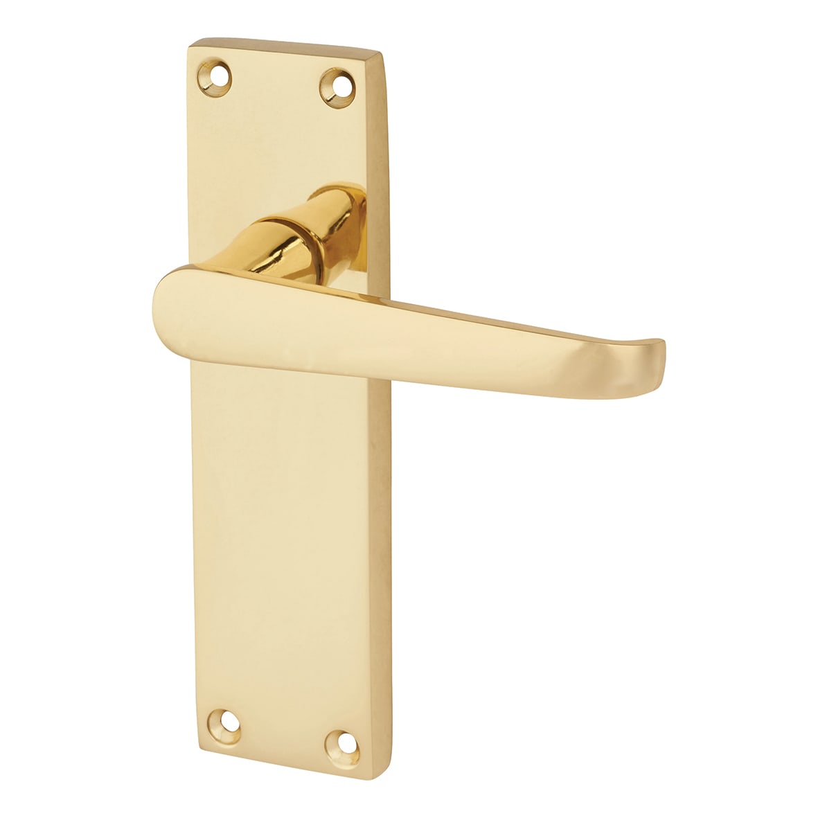 Polished Brass Budget Straight Latch Door Handles Pack - Mia Range