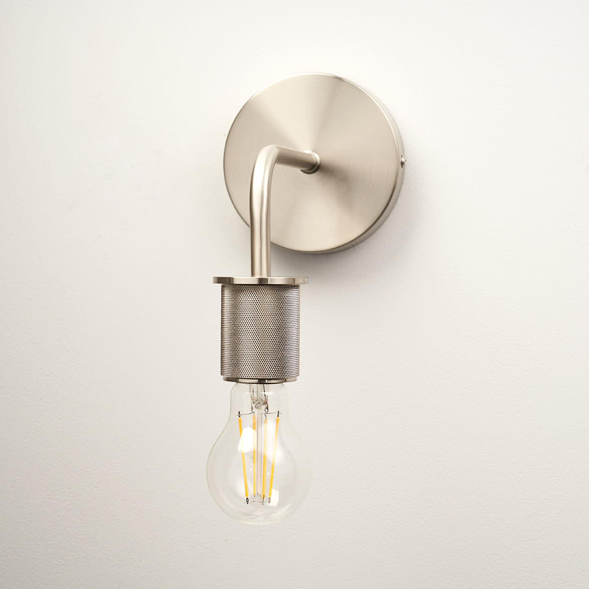 Casa Knurled Indoor Wall Light - Satin Nickel Fittings