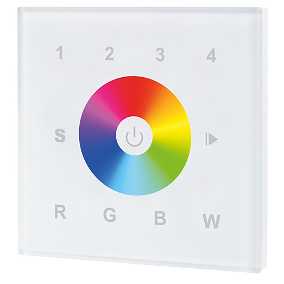 LED 4 Zone Wall Mounted RF Receiver Touch Remote Control for RGBW LED Strip Lights - White