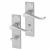 Satin Chrome Budget Scroll Bathroom Door Handles - Mia Range - 153 x 42mm