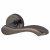 Black Nickel Scroll Door Handles on Round Rose - Scarlett Range